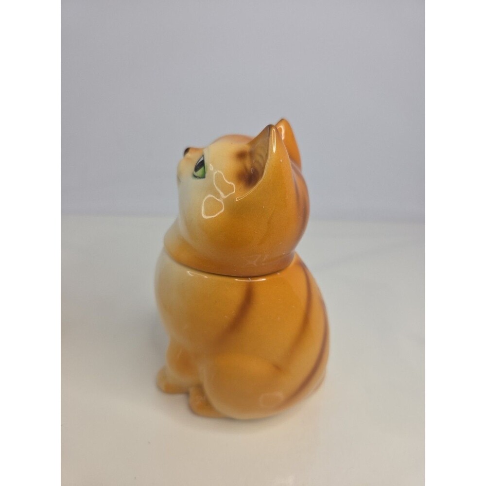 Nocrest Hand Painted Orange Tabby Cats Sugar & Creamer Set Japan Rare Antique - Picture 10 of 15